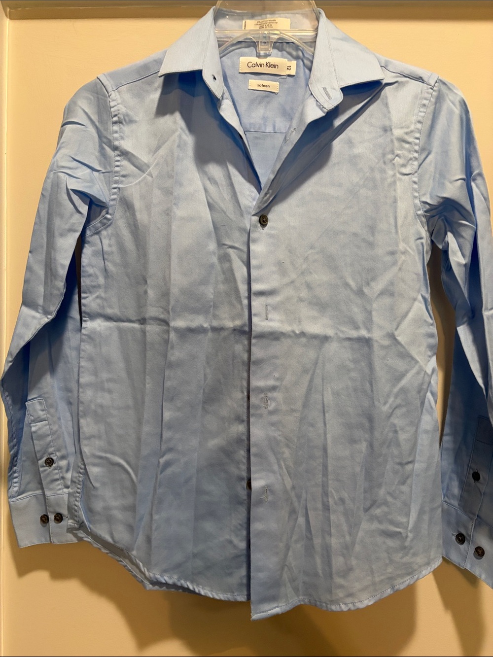 Calvin Klein Pale Blue Long-Sleeve Dress Shirt